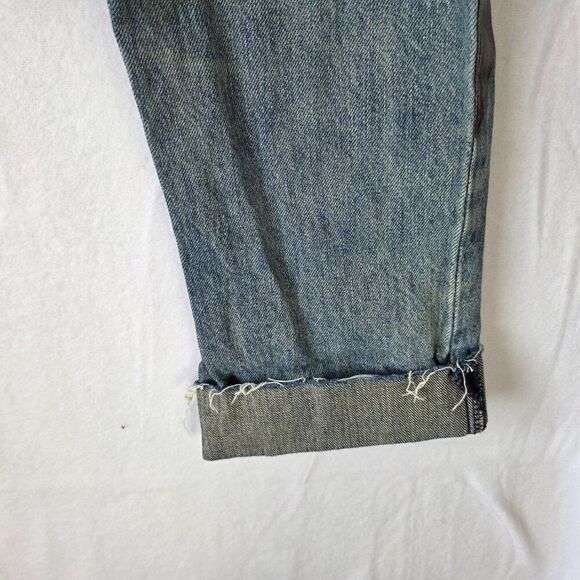 Mnml Angel Jeans Mens Size 28 Waist Streetwear Straight Leg Cuffed 100% Cotton - Picture 9 of 12
